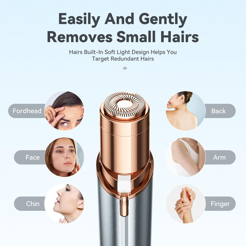 [Australia] - Facial Hair Remover for Women Ladies Upper Lip Hair Removal Electric Face Shaver with Rechargeable Battery Brush(Champagne Gold) Champagne Gold 