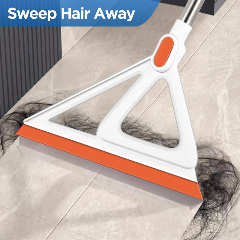 [Australia] - Multifunction Magic Broom, Squeegee Broom for Floor, Rubber Broom, Silicone Broom for Floor Cleaning, Magic Broom Sweeper for Living Room, Kitchen, Bathroom-Easy Dry The Glass (Orange, 54 INCH) Orange 