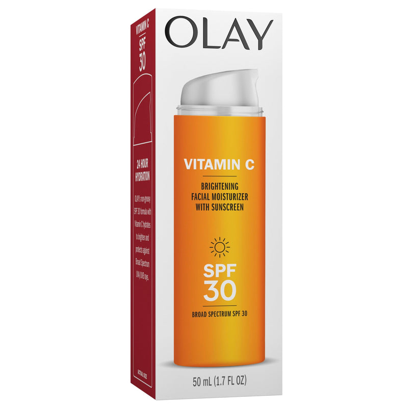 Olay Vitamin C Hydrating moisturizer with sunscreen, SPF 30, 1.7 Oz (Pack of 2) 1.7 Fl Oz (Pack of 2)