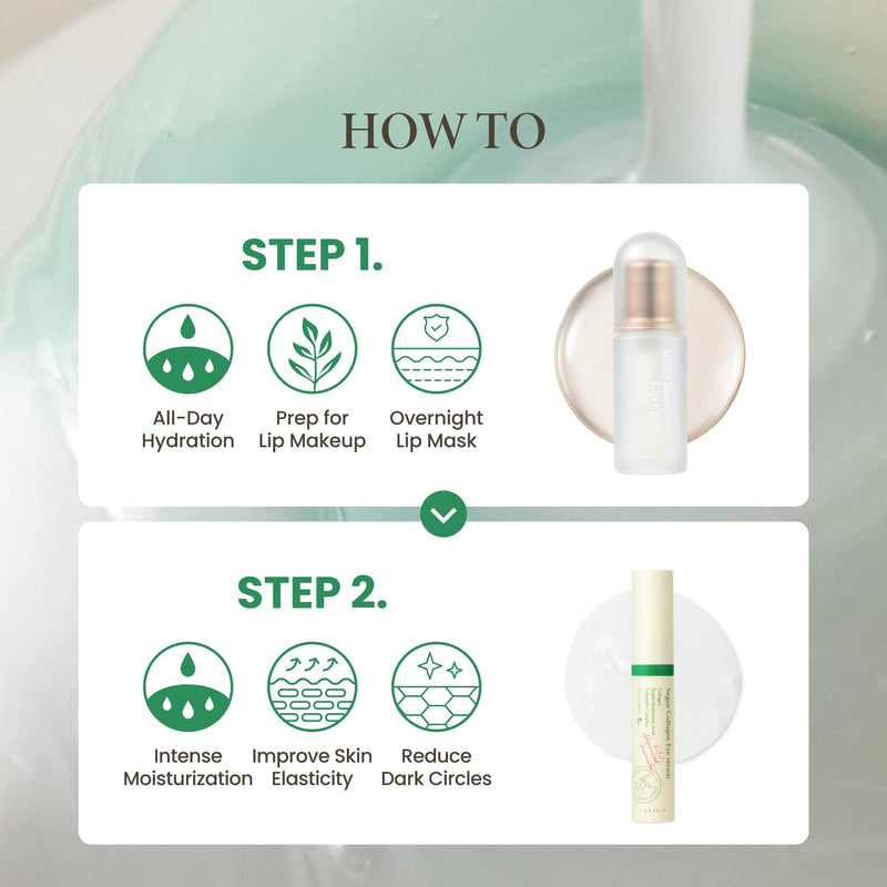 AXIS-Y Lip & Eye Set – Vegan Eye Serum & Vita Glow Lip Oil Dreamy Olive | Triple Hyaluronic Acid & Vitamin E for Lasting Hydration, Strengthen Skin Barrier, Moisture Lock & Glossy Lips with Eye Care