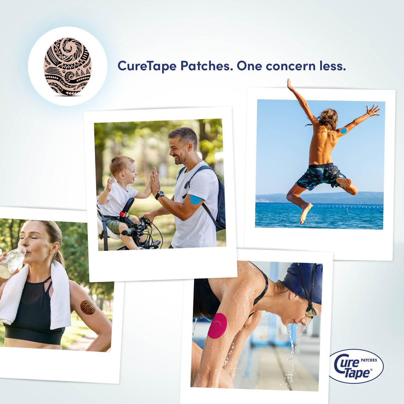 CureTape Sensor Patches - Sensor Fixing Plasters - 25 Covers for Freestyle Libre, Dexcom and Medtronic Guardian Sensors - Fixation Tape for Your Sensor Tattoo One Size