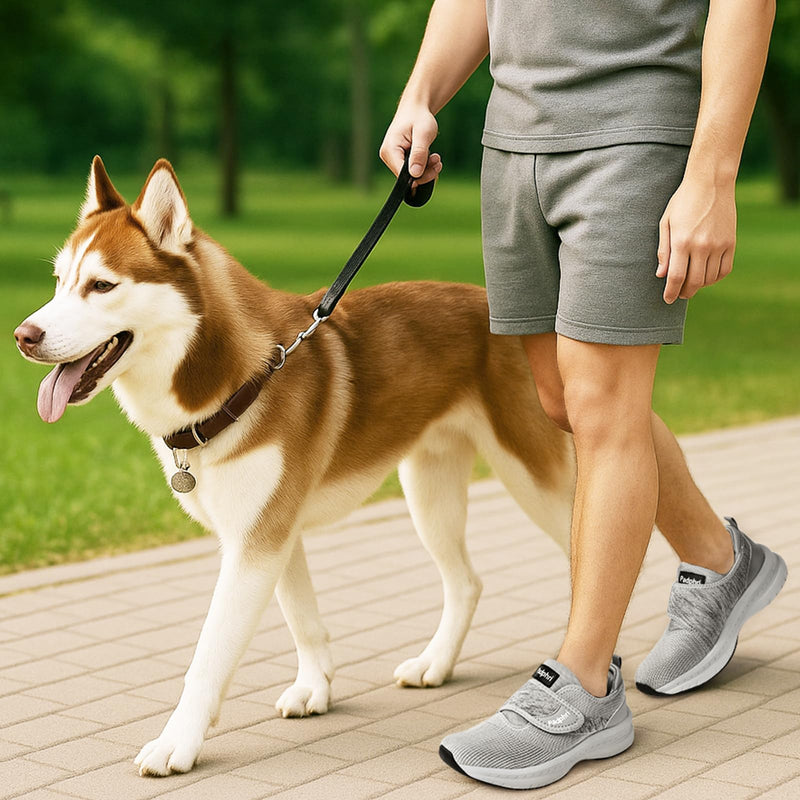 [Australia] - Diabetic Shoes for Men Extra Wide Width‰∏®Walking Shoes for Elderly Foot Pain Relief Neuropathy‰∏®Orthopedic Shoes for Swollen Feet Adjustable‰∏®Zapatos para Diab√©ticos Hombre 8.5 Wide Grey 