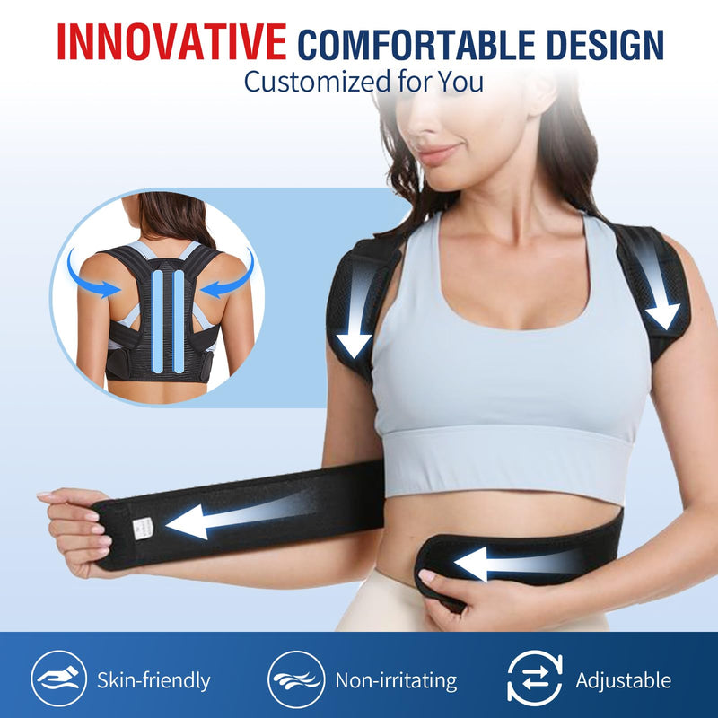 [Australia] - NovoBrace back straightener, posture correction back for women and men, back support belt, back straightener to relieve pain in the upper and lower back, ventilated back support belt S 