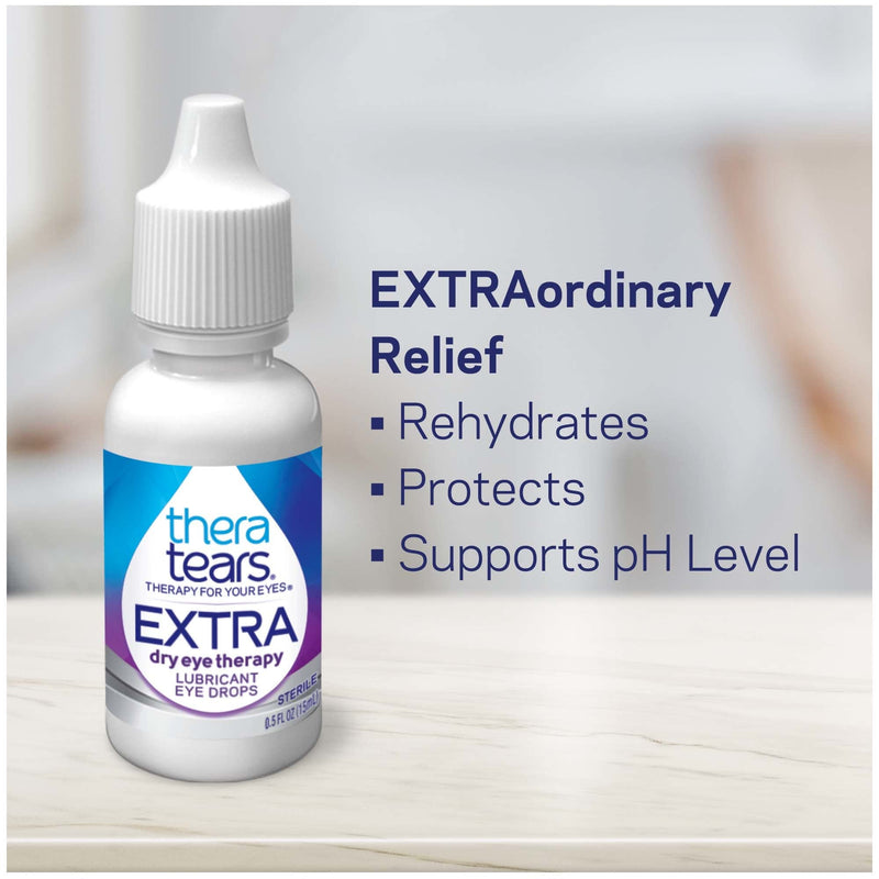 TheraTears 1200mg Omega 3 Supplement for Eye Nutrition, Organic Flaxseed Triglyceride Fish Oil and Vitamin E, 180 Count with Thera Tears Eye Drops for Dry Eyes, 0.5 Fl Oz, 15 Ml, 2 Pack 3 Piece Set (0.5 Fl Oz Eye Drops Pack of 2)