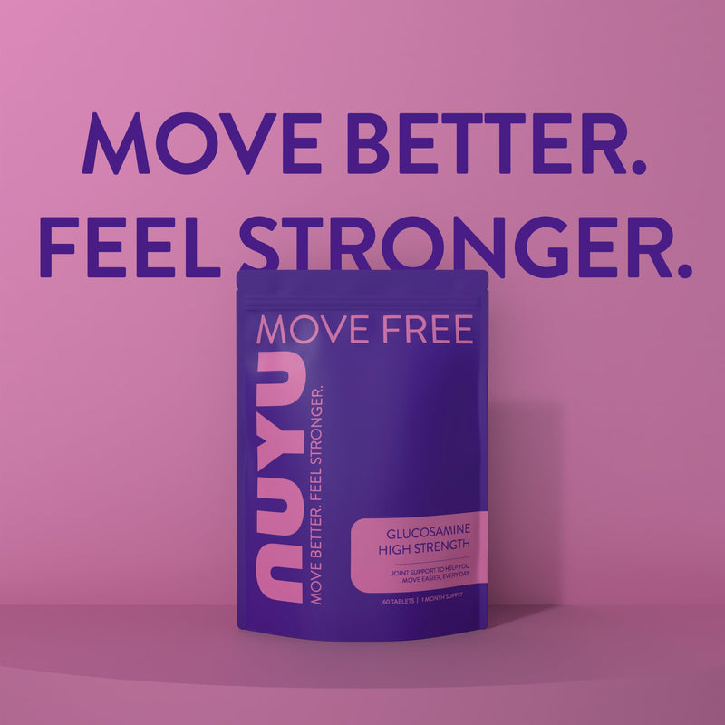 NUYU Glucosamine - High Strength 1,500mg Tablets. Daily Supplement for Joint Flexibility & Mobility Support. One-a-Day, 2 Month Supply. Made in The UK.