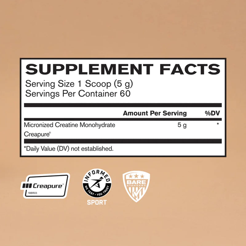 [Australia] - BARE PERFORMANCE NUTRITION, Safe and Effective BPN Pure Creatine Monohydrate by Creapure, Unflavored 60 Servings 