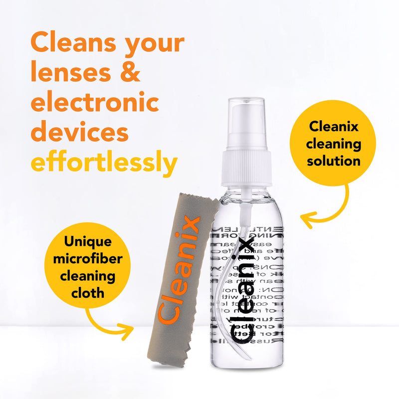 [Australia] - Glasses Cleaner Set of 2, Alcohol-Free Eyeglass Cleaner, 2pcs 2-Oz Spray Bottles with 2 Microfiber Glass Cleaner Cloths, Travel-Sized Lens Cleaner Kit, Safe for Glasses, & Electronic Devices 2 Fl Oz (Pack of 2) 