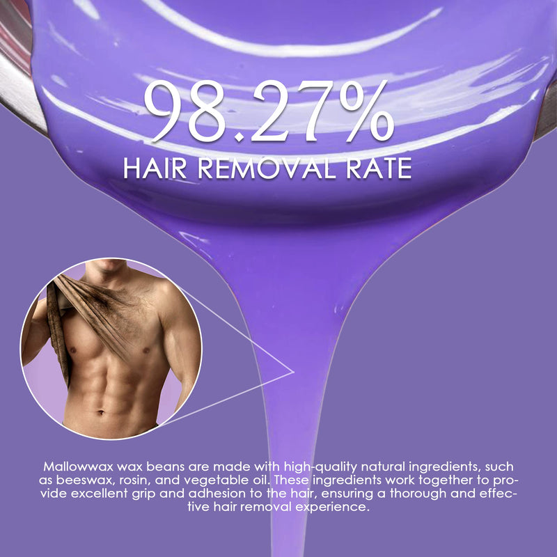 [Australia] - Lavender - Wax Beads for Hair Removal - Natural & Hypoallergenic Formula - Stripless Refillable 2LB - Ideal for At-Home Use and Sensitive Areas Lavender- 2 LB 