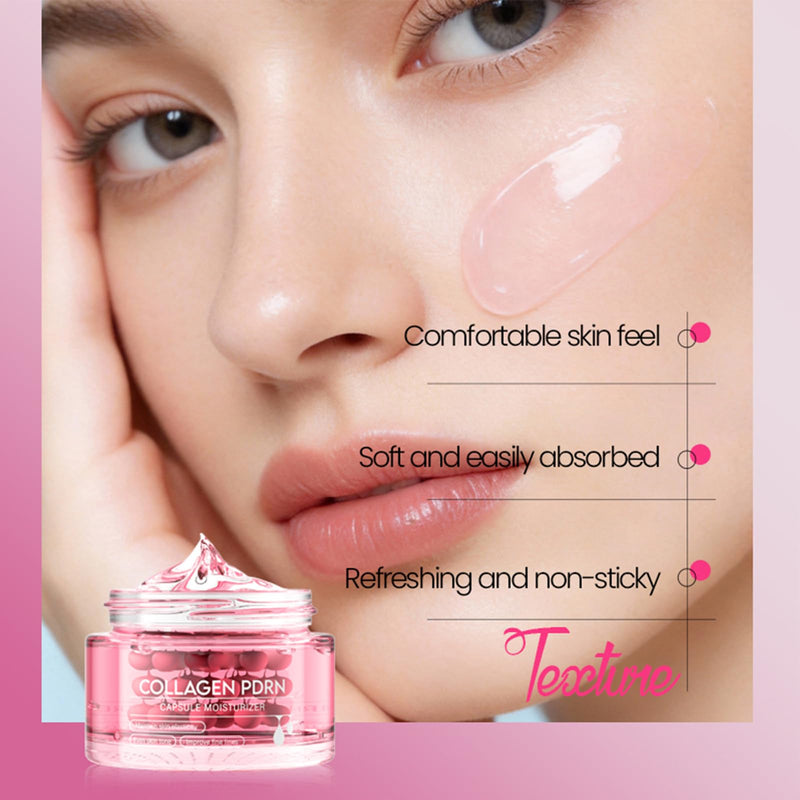 Collagen PDRN Capsule Cream 70 g × 2, Firming Care for Smooth Skin, Softens Fine Lines, Easily Absorbent and Non-Greasy