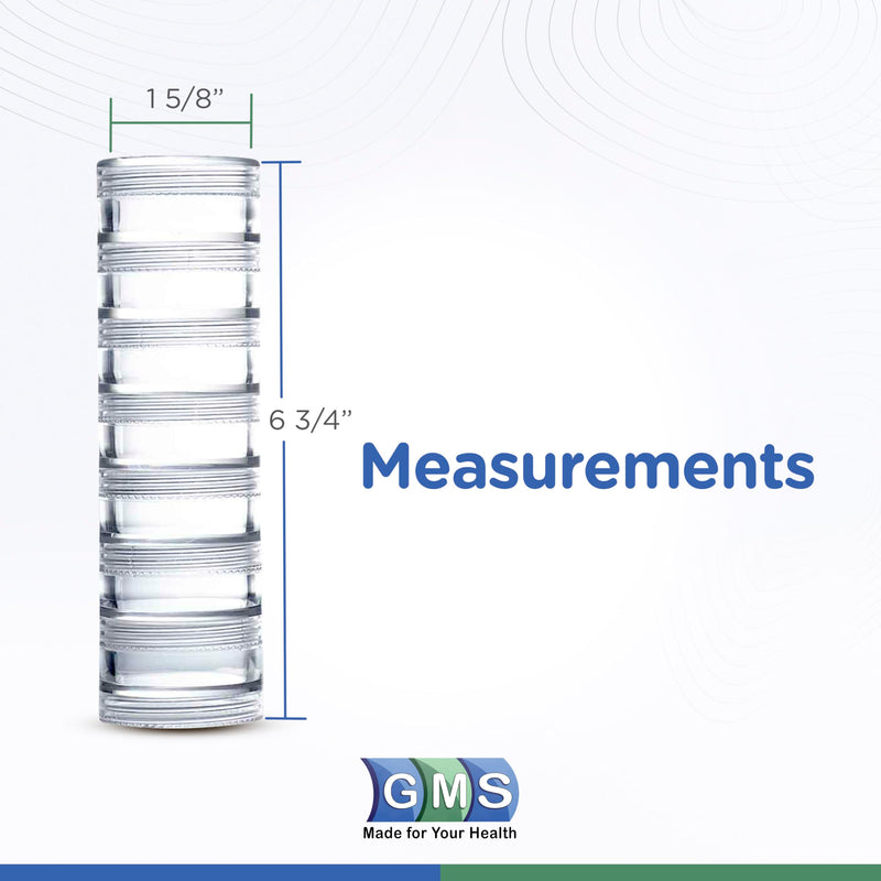 GMS Group Medical Supply, LLC 7 Day Medicine Pill Organizer - Stackable Pill Box - Fits Small Tablets & Vitamin Supplements - Keep Your Daily & Weekly Medicine Organized in One Place - Small - Clear Small (Pack of 1)
