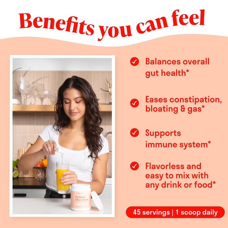 [Australia] - Prebiotic Fiber Powder - Unflavored & Sugar Free | 45 Servings | Organic Soluble Fiber Supplement to Support Digestion, Gut Health & Help Maintain Regularity - 1 Scoop of Unflavored Fiber Powder Daily 