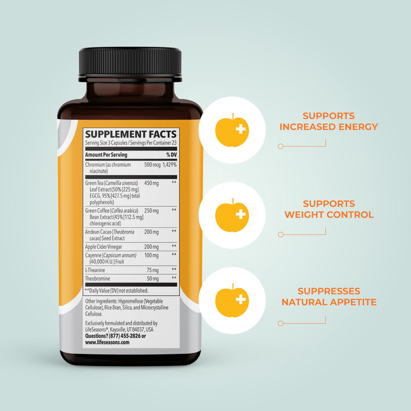 [Australia] - Metabolism - Weight Control Support & Energy Boosting Supplement - Natural Appetite Suppressant - Curbs Cravings - Green Tea, Coffee Bean, Chromium, Cacao & Theobromine - 70 Capsules 70 Count (Pack of 1) 