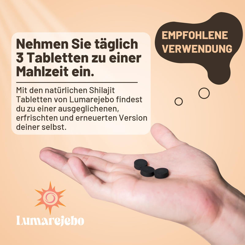 [Australia] - Lumarejebo Himalaya tablets 30,000 mg, 100% pure high-dose Himalayan extract, rich in 60% fulvic acid and 85+ minerals, for energy (60 tablets) 