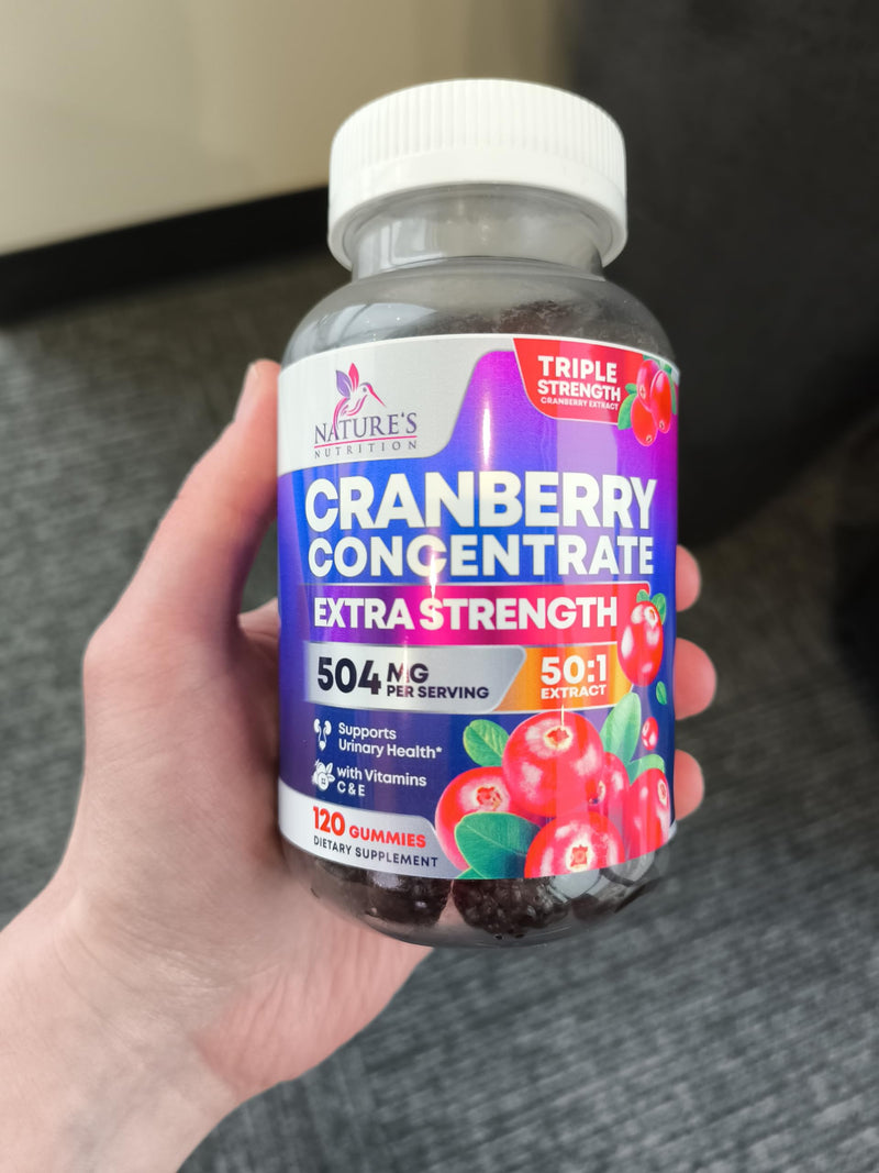 Cranberry Gummies - Urinary Tract Health Support Gummy - Cranberry Extract Supplement Helps Cleanse, Cran Berry Gummy Supplement With Vitamin C, Chewable Cran for Women and Men - 120 Gummies 120 Count (Pack of 1)
