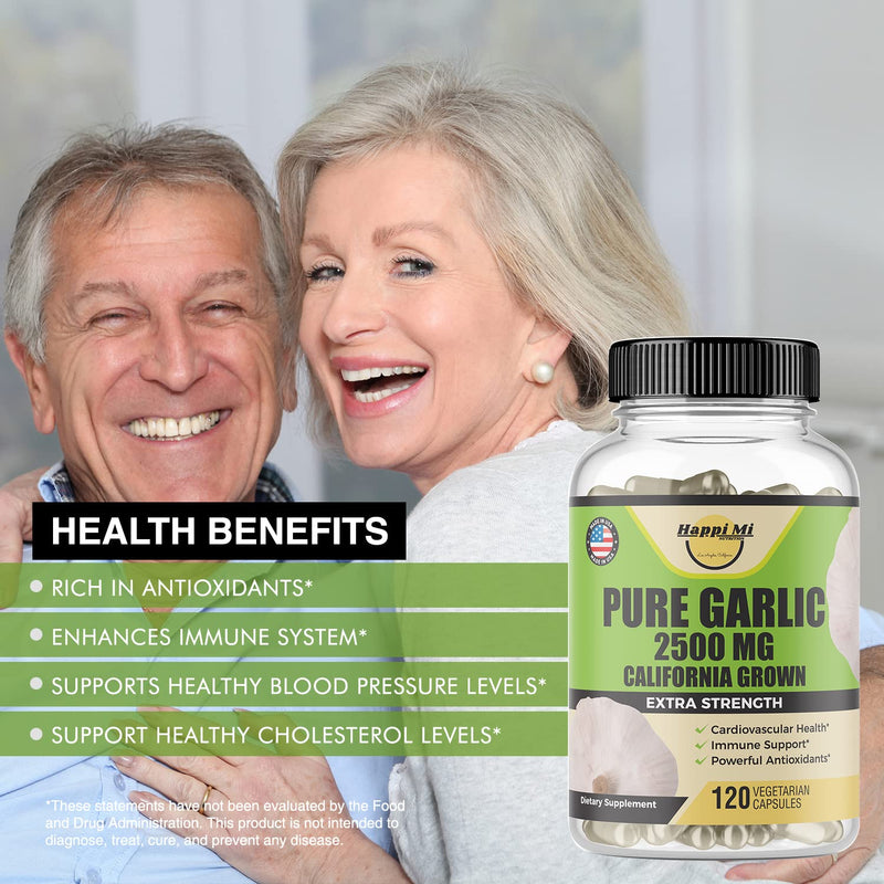 [Australia] - Garlic Capsules 2500mg - Made with Organic Garlic Bulbs, California US Grown - Natural Immune Support Supplement 40 Day Supply 