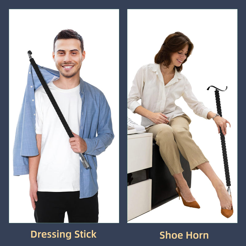 [Australia] - Shoe Horn Long Handle,Dressing Stick,Adjustable Extended Sock Remover Aid Helper for Shoes, Socks, Shirts, Pantsseniors with Travel Bag 