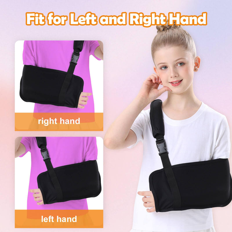 Kids Breathable Arm Sling for Shoulder Injury and Surgery Recovery, Padiatric Elbow Brace Support for Broken Arm, Fits Both Arms (Large) Large
