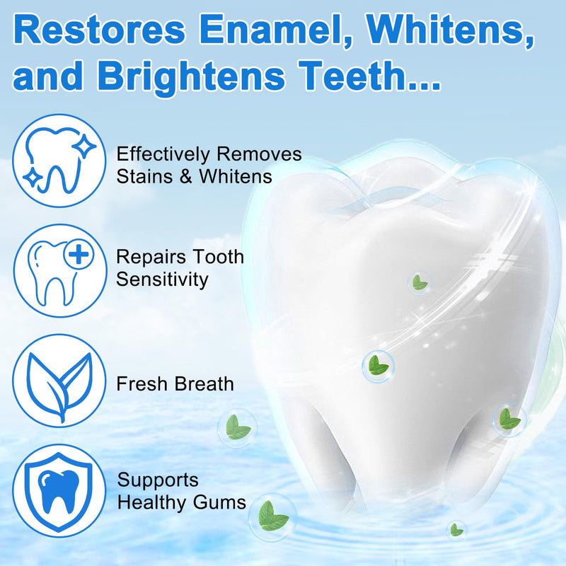 [Australia] - 2-Pack Hydroxyapatite Toothpastes | Fresh Breath hydroxyapatite Nano Toothpaste | Stain Removal & Enamel Safe| Gentle Mint| Daily Use for Coffee/Smokers, Tea 