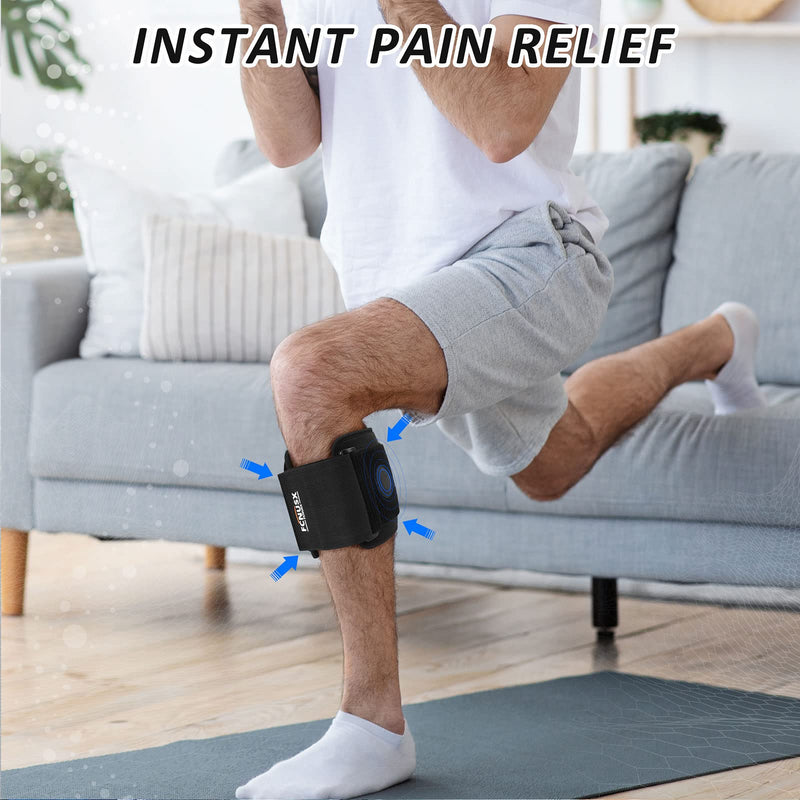 [Australia] - Sciatica Pain Relief Devices Brace - Sciatic Ease Nerve Pain Relief Brace for Men Women, Knee Braces with Pressure Pad Targeted Compression for Sciatic Nerve Pain, Lower Back, Hip One Size Black 