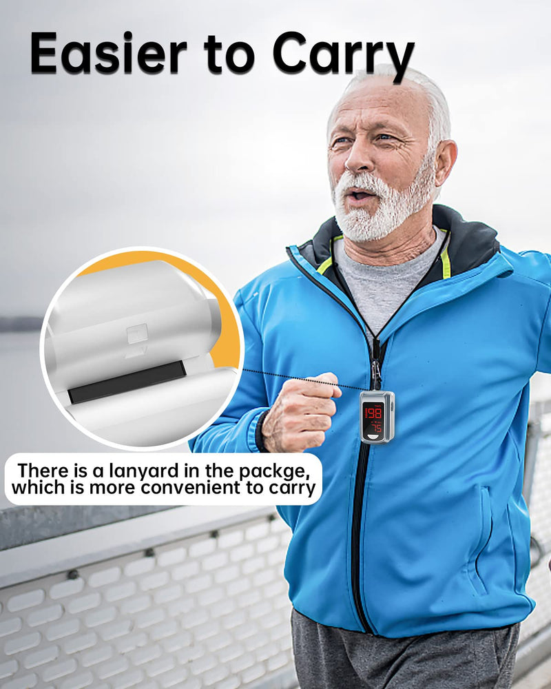 [Australia] - Fingertip Pulse Oximeter- HOLFENRY Mini Oximeter Oxygen Saturation Monitor for SpO2/Heart Rate/PI, Oxygen Monitor Fingertip 02 Pulse Oximeter Finger, Gray 