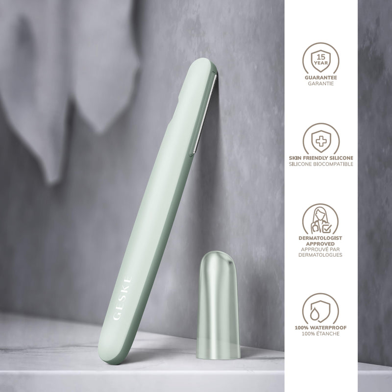 [Australia] - GESKE Precision Trimmer | 4 in 1 | Painless, Hygienic Hair Remover | Precise Hair Trimmer Tool | Face & Body | Men & Women | Grooming Device | Hypoallergenic, Easy-to-exchange Blades | All Skin Types Green 