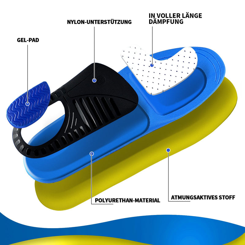 [Australia] - Heel spur insoles, shoe insoles, orthopedic insoles for flat feet, plantar fasciitis, foot pain, orthopedic insoles for men and women - S yellow S（39-41）-260MM 