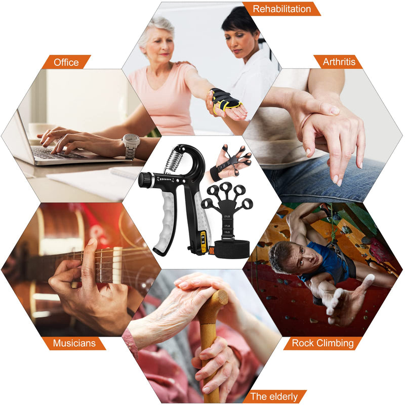 [Australia] - Grip Strength Trainer, Hand Grip Strengthener, Forearm Strengthener, Hand Exerciser… B 