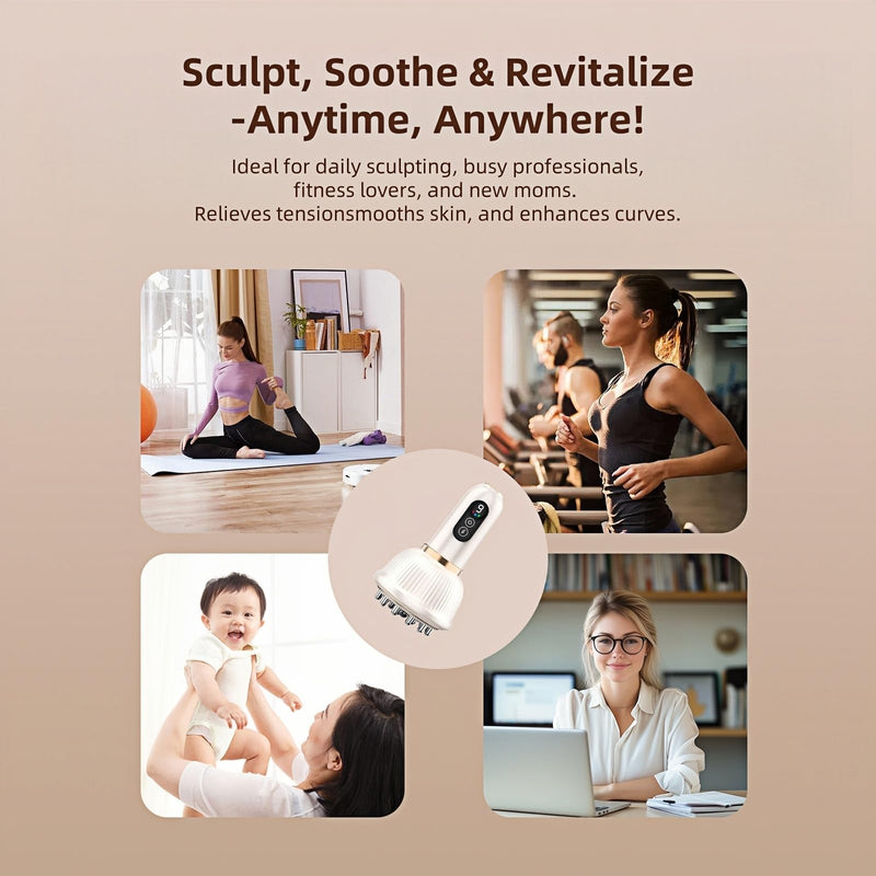 [Australia] - Lymphatic Drainage Massager for Legs, Arms & Belly – Anti Cellulite & Stretch Marks Reduction Tool with Microcurrent, Heat, Vibration & Light Therapy – Portable Body Sculpting Machine for Home Use 