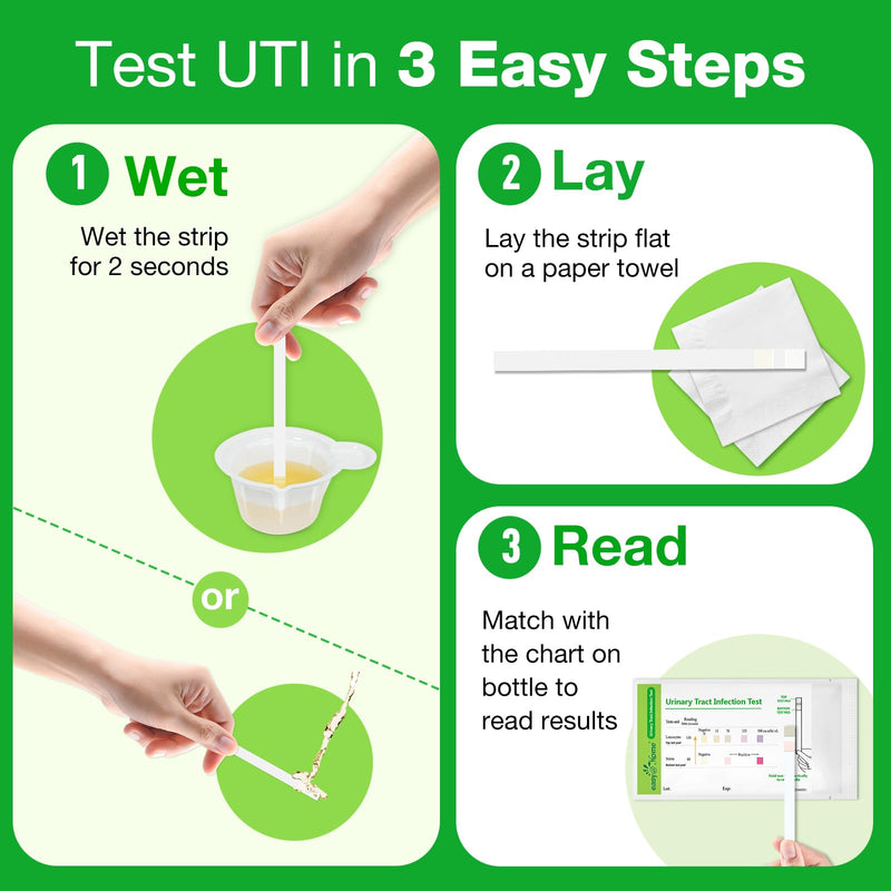[Australia] - Easy@Home UTI Test Strips: Highly Accurate Urinary Tract Test Kit for Women Men, Bladder Infection Urine Testing, Quick Results, OTC Use (UTI - 5 Pack) 5 Count 