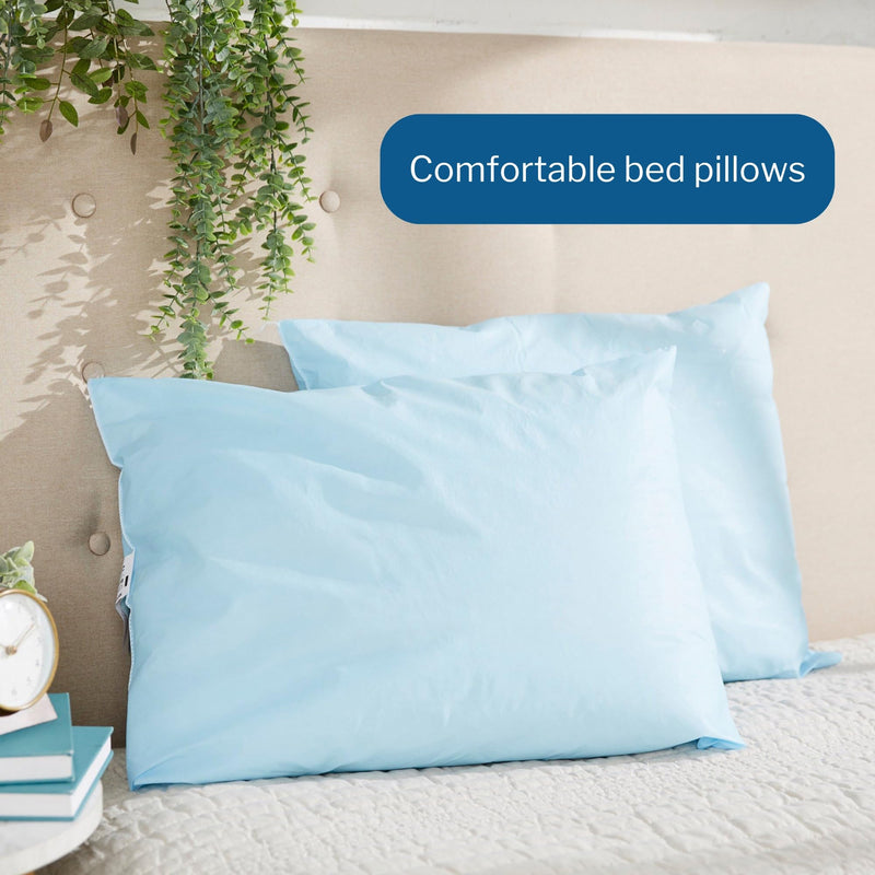 [Australia] - McKesson Medical Pillow [1 Count] Limited Reusable Hospital Bed Pillows, Fluid Moisture and Stain-Resistant, Blue, 20 in x 26 in 20 x 26 Inches (1 Count) 