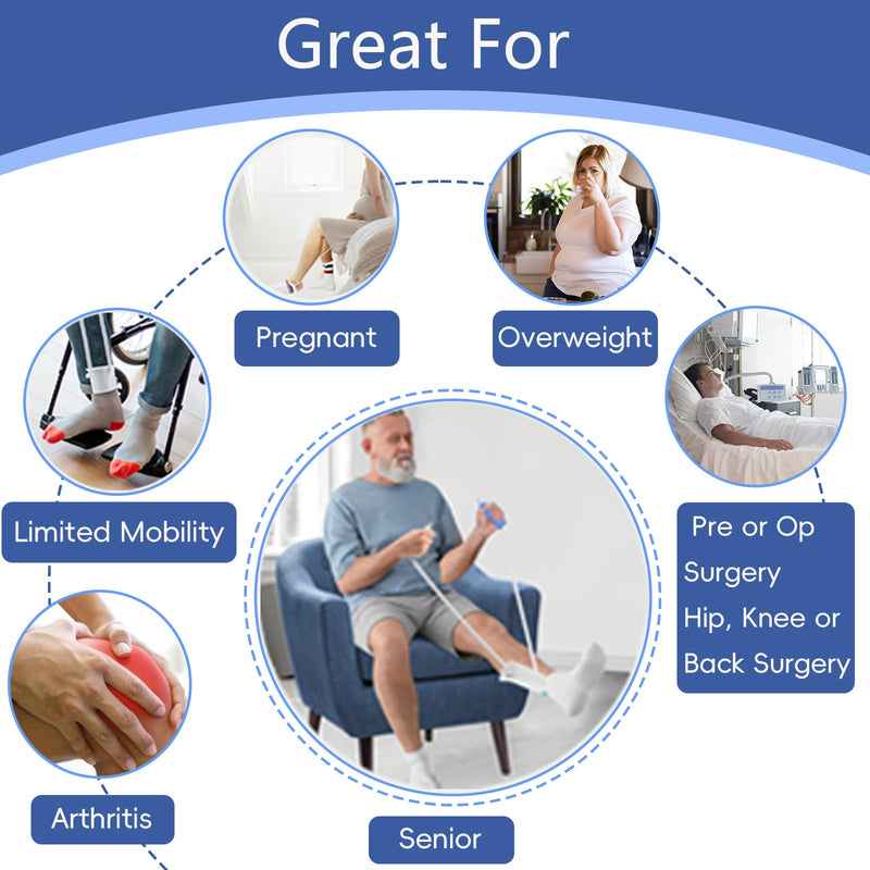 [Australia] - Sock Aid, Sock Aid Device for Seniors, Sock Helpers to Put on Your Socks with Foam Handles, Sock Assistant Device no Bending Easy On Easy Off, Sock Aide for Elderly, Pregnant, Diabetics（White） 1 Pack White 