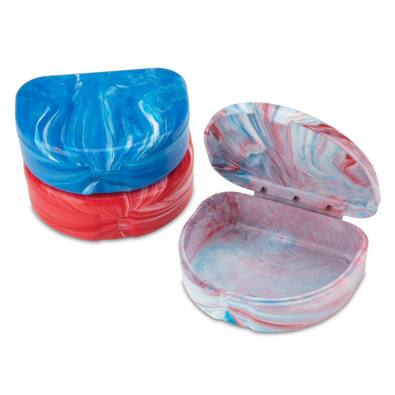 Practicon Marble Retainer Cases, Orthodontic Aligner Case, Mouth Guard Holder (3 Pack) (Patriot) Patriot