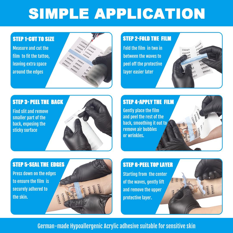 [Australia] - Emalla GRECE Tattoo Aftercare Bandage, Waterproof Second Skin Tattoo Cover Up Tape Patch 8" x 11 Yards Roll Flexible Tattoo Bandage for Healing Skin 0.02mm Tattoo Protection Film Tattoo Supplies 8in x 11yd Roll 