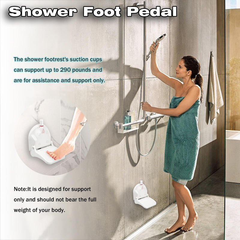 [Australia] - Shower Foot Rest for Shaving Legs,Shaving Stool with Vacuum Suction Cup,Foldable Reusable Shower Step for Shaving Legs,Shaving Step for Inside Shower 