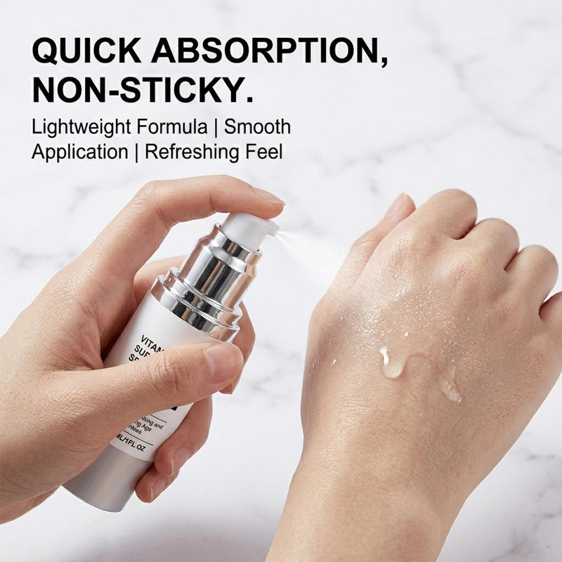 Super Vitamin C Serum for Women - Anti-Aging Face Serum with Hyaluronic Acid, Vitamin C - Nature Formula Hydrates, Firms, Lifts & Moisturize - 1 fl oz