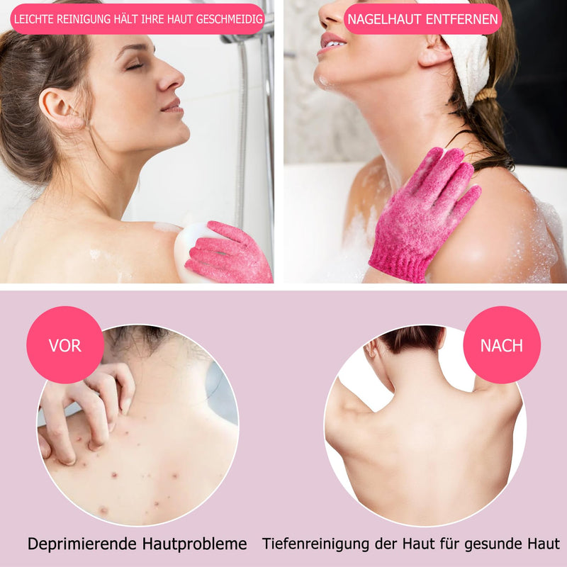 [Australia] - EOGRFW 12 pairs of peeling gloves, bathing gloves, peeling gloves, nylon shower gloves, peeling washing gloves body for shower body peeling, 12 colors 