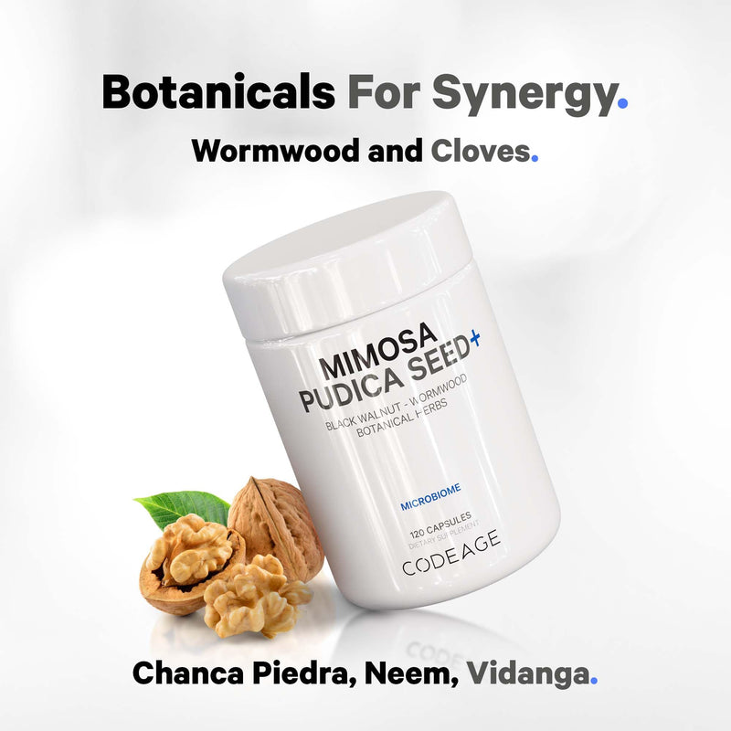 [Australia] - Codeage Organic Mimosa Pudica Seed Capsules - Mimosa Pudica Seeds Supplement - Black Walnut, Cloves, Vidanga, Neem, BioPerine - All in One - Sensitive Plant Pills - Non-GMO & Vegan - 120 Capsules 1 