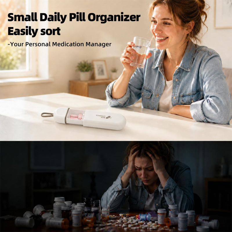 3 Compartment Small Pill Box, Moisture Proof Case, Keychain Pill Holder for Pocket Purse, Daily Portable Medicine Vitamin Container, Fish Oil and Supplement Storage(White Gray) Abs Lime