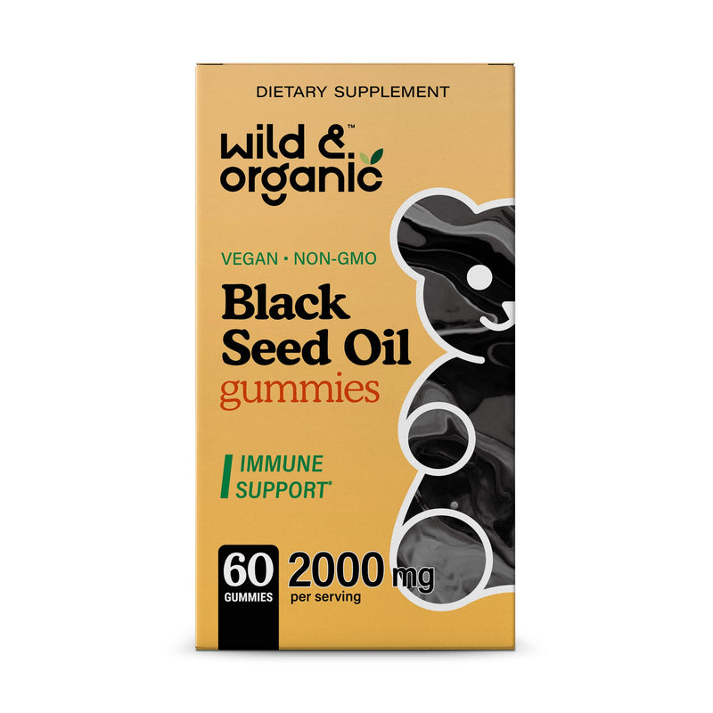 [Australia] - Wild & Organic Black Cumin Seed Oil Gummies 2000mg - Nigella Sativa Supplement with Omega 3, 6, 9 Fatty Acids - Vegan, Non-GMO - 60 Chews 