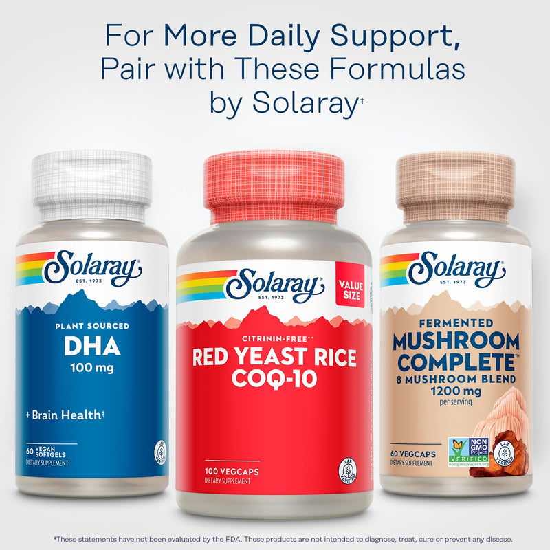 [Australia] - SOLARAY DHA Supplements 100 mg - D H A Omega 3 Fatty Acids for Wellness Support, Prenatal DHA Omega 3 Supplement - Plant Sourced from Algae Oil - 60-Day Guarantee, 60 Servings, 60 Vegan Softgels 