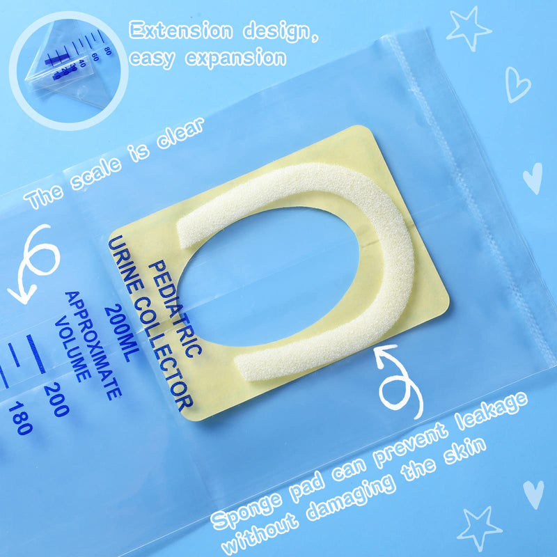 [Australia] - Sosation 20 Pcs Pediatric Urine Bag Collectors Clear Urine Catcher Pouch Individual Pee Bags Disposable Pediatric Collectors Adhesive Surface Spill Proof Baby Pee Bag for Kids Collection 