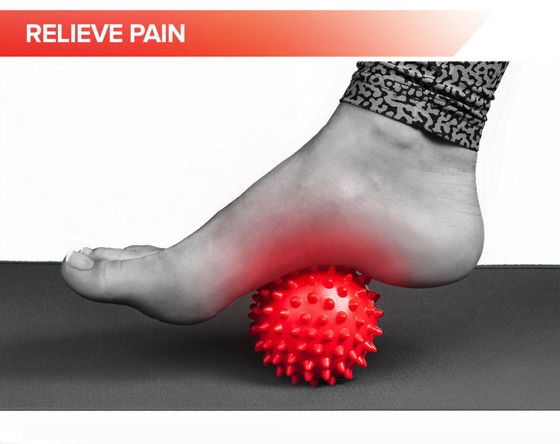 [Australia] - Spiky Massage Balls for Feet, Back, Hands, Muscles - Firm, Medium and Soft Spiked Massager Rollers for Plantar Fasciitis, Exercise, Neuro-Balance, Physical Therapy, 3-inch 