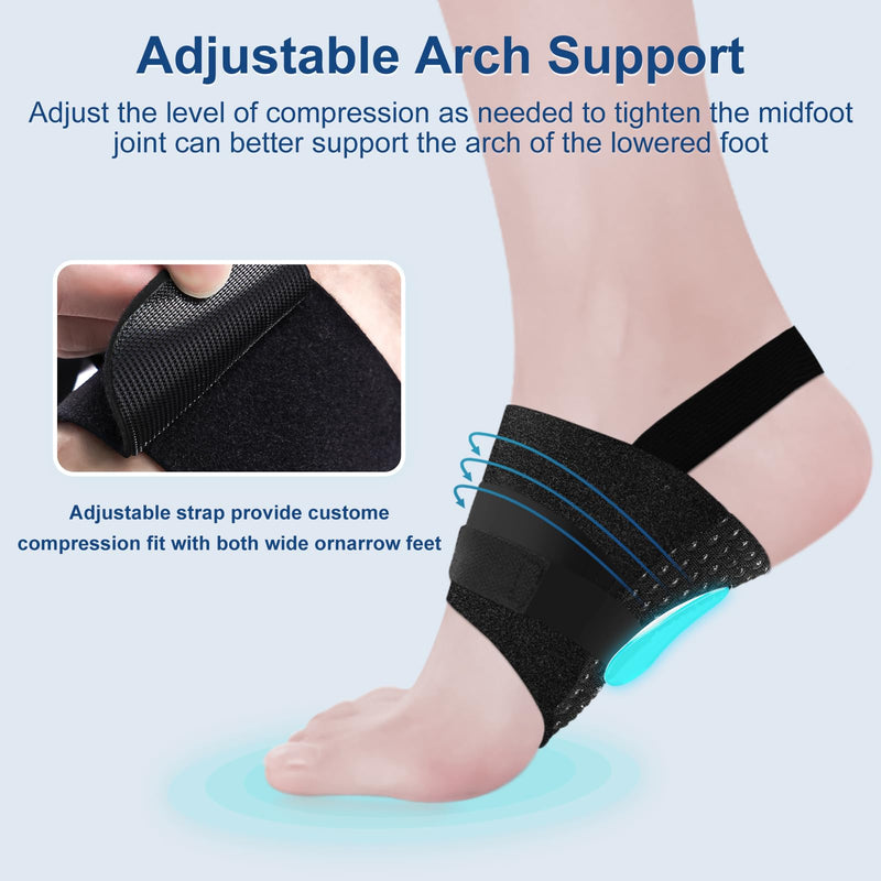 [Australia] - Healrecux Arch Bandages for Plantar Fasciitis, Arch Support Adjustable Women Men, Arch Support, Flat Foot Bandage Flat Feet, Arch Pain Pain Relief Black/Green Adjustable Size 