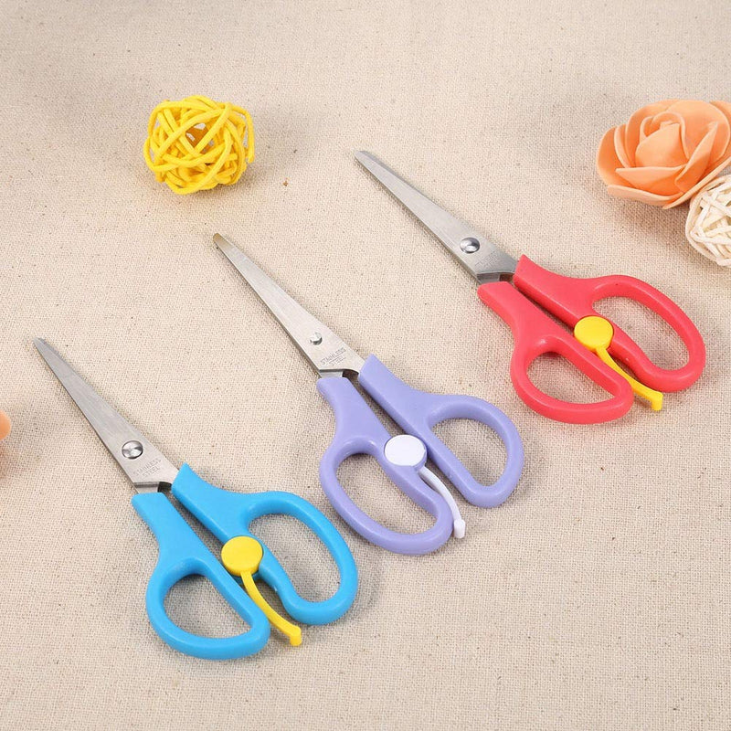 Food Shears Stainless Steel Baby Scissors Food Scissor with Plastic Cover for Toddlers, Preschool Training Kids Scissors(Purple) Purple