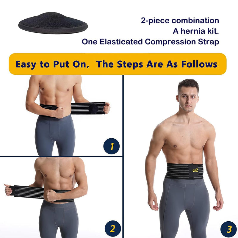 [Australia] - gagaiuco Umbilical Hernia Belt for Men and Women - Abdominal Support Bandage with Compression Pads - Navel, Belly Button, Upper Abdominal and Abdominal Hernia Prevention Aid. L1 