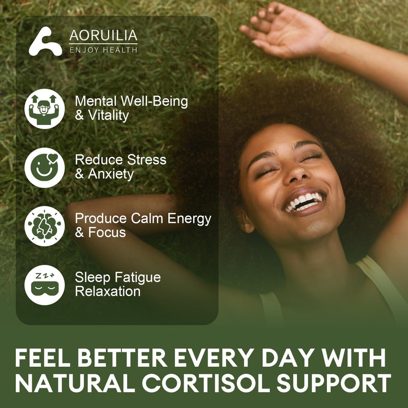 Cortisol Reducing Supplements, 10 in 1 Cortisol Detox & Blocker with 4000mg High Strength Ashwagandha, Magnesium Blend, L-Theanine, Omega-3 Fatty Acids for Mind & Body Balance, 120 Capsules