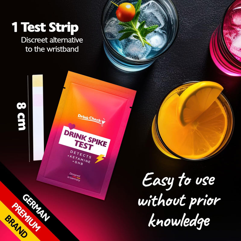 Spiked Drink Test Strips - 10 Tests - Detects GHB and Ketamine - Superior Alternative to Messy Drug Test Nail Polish & Straws - Compliant with California Law
