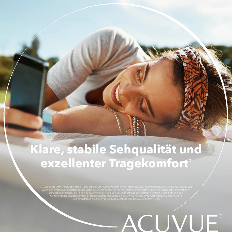 [Australia] - ACUVUE OASYS 1-Day for Astigmatism contact lenses - daily lenses with comfortable wearing comfort - -3.5 dpt, Cyl -0.75, Ach 180 and BC 8.5 - with UV protection and drying out protection - 30 lenses -3.5 diopters 8.5 millimeters 14.3 millimeters -0.75 
