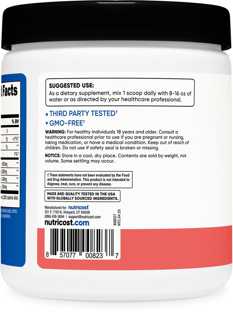 Nutricost BCAA Powder (Watermelon, 30 Servings) - Optimal 2:1:1 Ratio Watermelon 10 Ounce (Pack of 1)