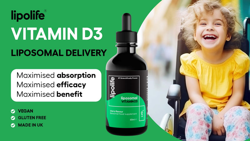 liposomal Vegan Vitamin D3 Supplement | Highly absorbable Plant sourced D3 | Manufactured in UK to cGMP Standards | lipolife | 60 Servings. 1000IU. LVD2. 60 ml (Pack of 1)